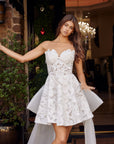 Sweetheart Floral Big Bow Back Wedding Dress NXJQ1017