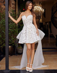Sweetheart Floral Big Bow Back Wedding Dress NXJQ1017
