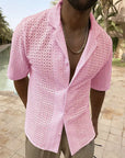 Men's Crochet Knit Shirt – Lightweight, Stylish & Breezy