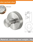 Stainless Steel Suction Cup Hook for Household Kitchen Bathroom