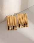 18K Gold-Plated Striped Earrings — alternate product view 7