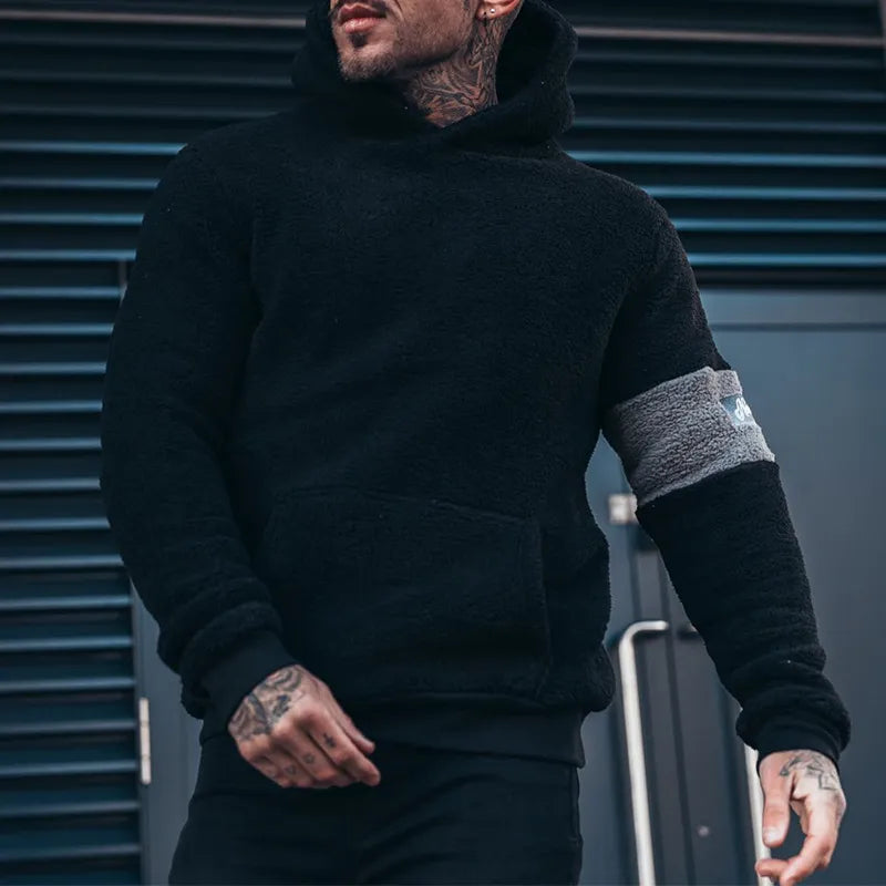 Men's Plush Hooded Sweater
