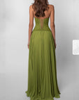 Womens Sexy Backless Pleated Wrap Dress