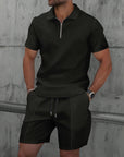 Men's Waffle Knit Short Sleeve and Shorts Set