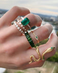 Vintage Emerald Green Ring Set