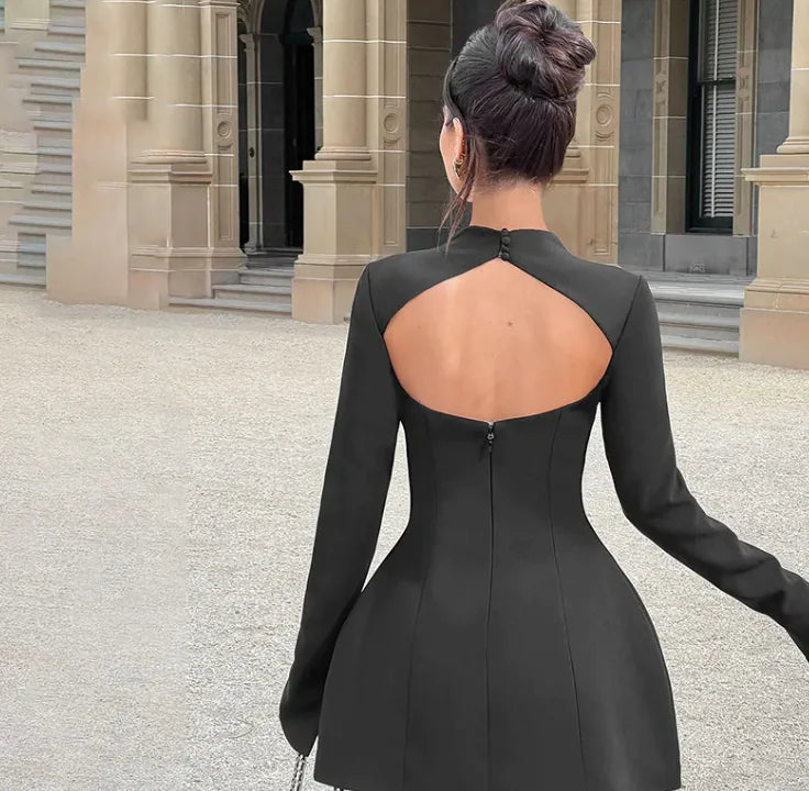 Backless High-Waist A-Line Dress