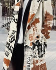 Graffiti Wool Trench Coat