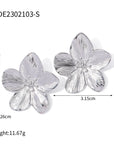 Matte Gold Flower Stud Earrings — alternate product view 2