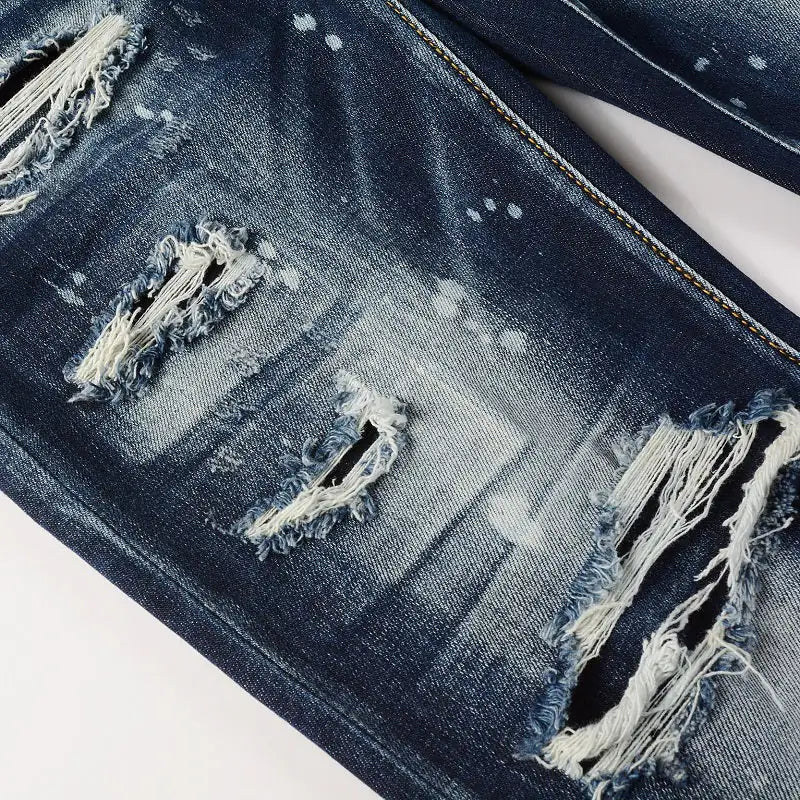 Men's Slim Ripped Denim Jeans