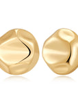 Hammered Half-Ball Gold Stud Earrings — main product image