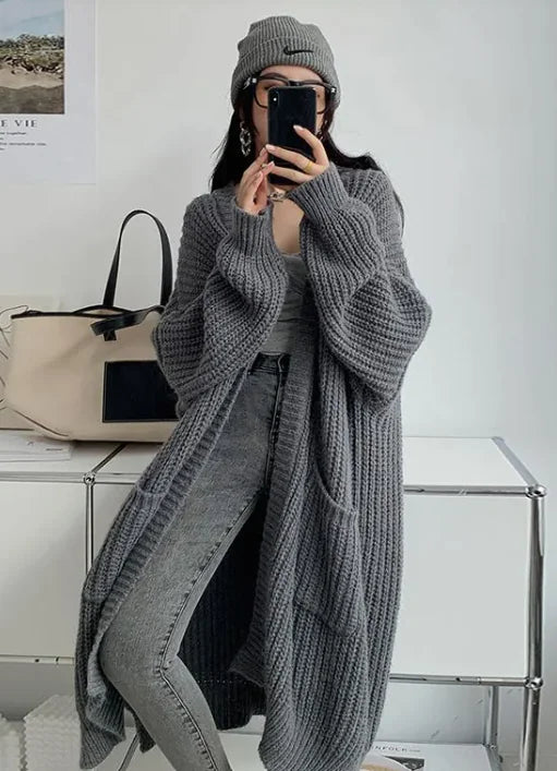 Chic Knee Length Over Coat Sweater