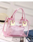 Women's 2 Piece Clear Tote Handbag