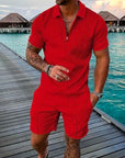 Men's Textured Two-Piece Short Set – Stylish, Breathable & Trendy