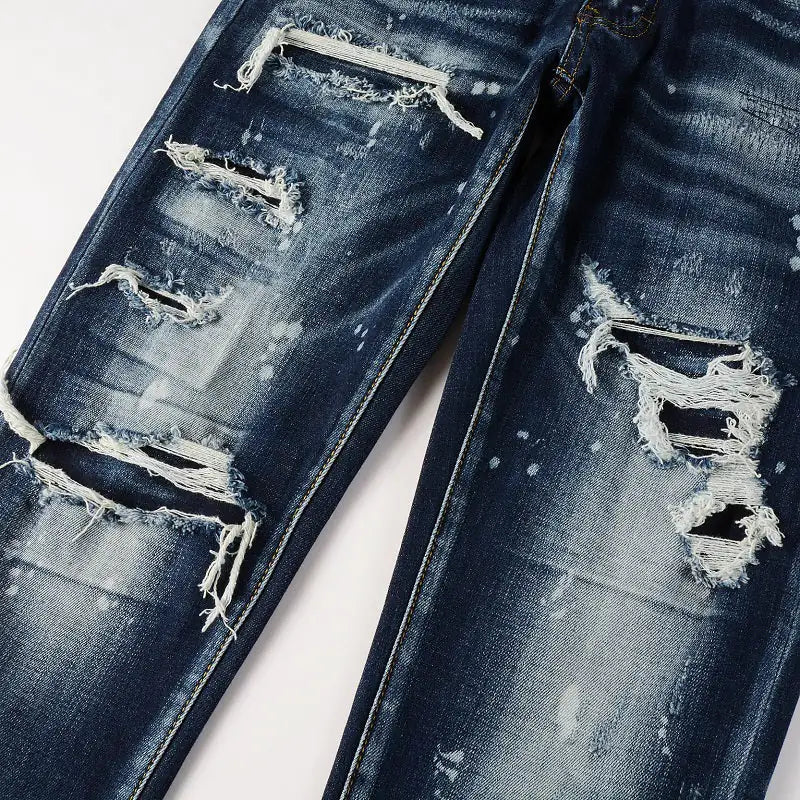Men's Slim Ripped Denim Jeans