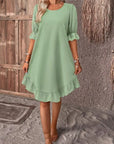Summer Fashion Ruffle Short-Sleeve Dress