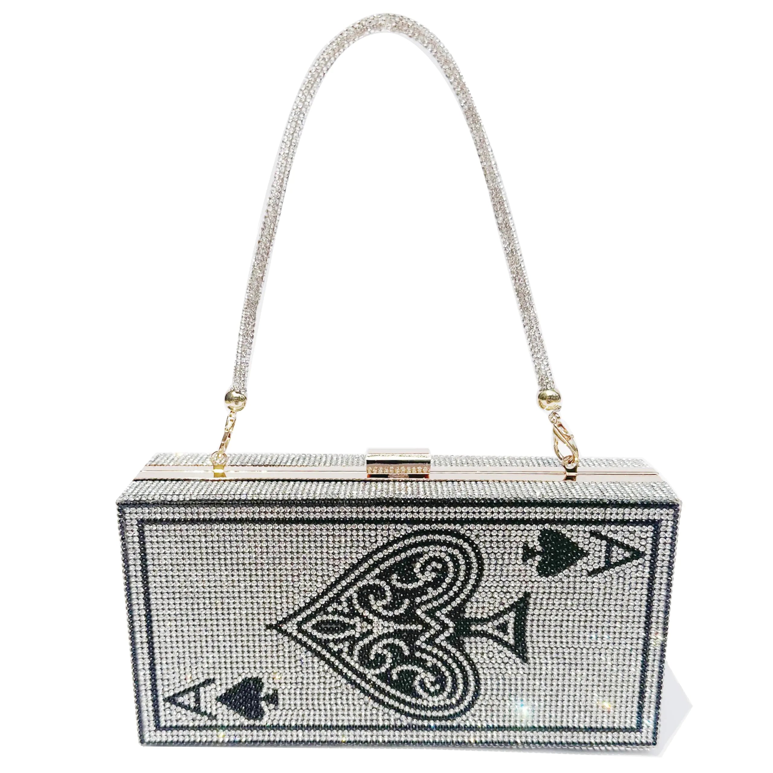 Sparkling Ace of Spades Rhinestone Evening Clutch