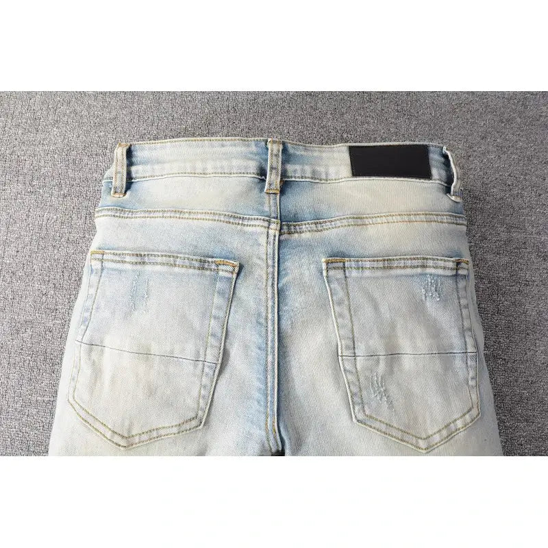 Men's Slim Fit Washed Jeans