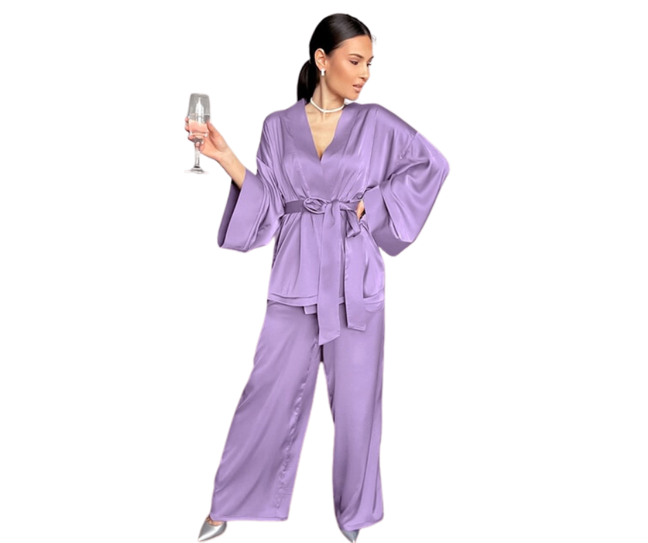2 Piece Set Satin Sleepwear