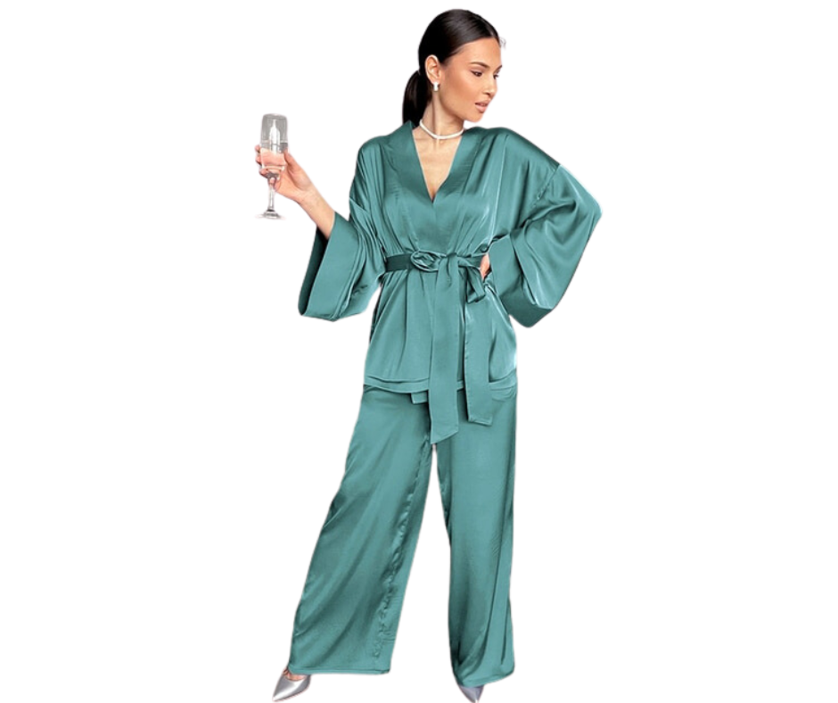 2 Piece Set Satin Sleepwear