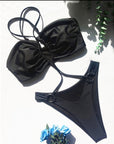 Sexy Cross Halter One Piece Swimsuit
