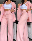 Elegant Solid Color Women's Suit Set