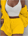 Fluffy Three Piece Shorts Set