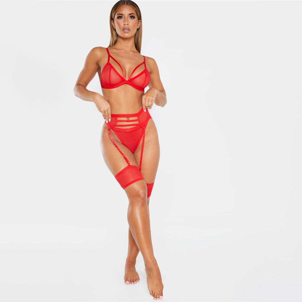 Sexy Lingerie Mesh Five-Piece Garter Set