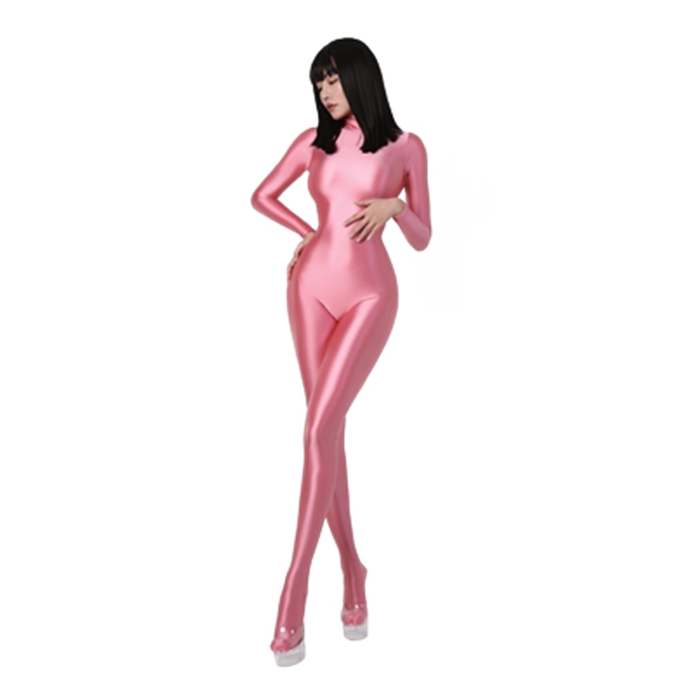 Metallic-Like Elastic One-Piece  Jumpsuit