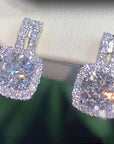 Radiant Cushion-Cut Cubic Zirconia Drop Earrings – Brilliant Sparkle, Lasting Elegance