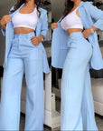 Elegant Solid Color Women's Suit Set