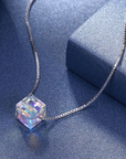 Aurora Borealis Crystal Cube Necklace