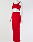 Neon Color Sexy Ribbed Dress Set