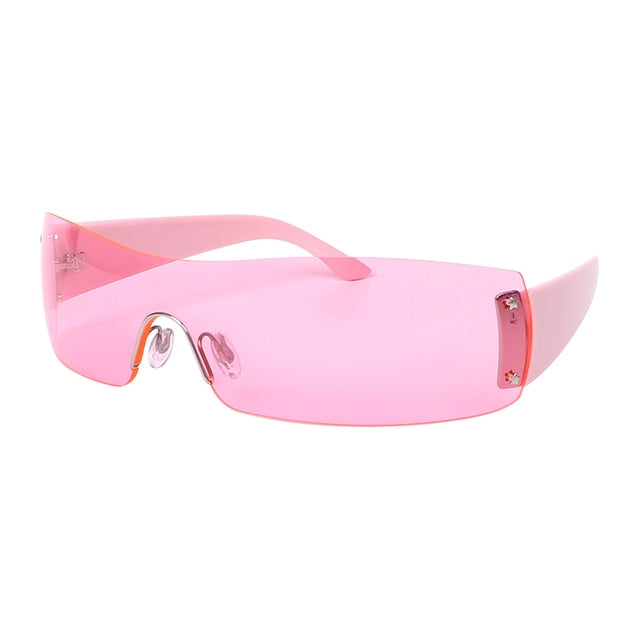 Futuristic Shields – Sleek Wraparound Sunglasses