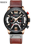 Military Leather Chronograph Wristwatch