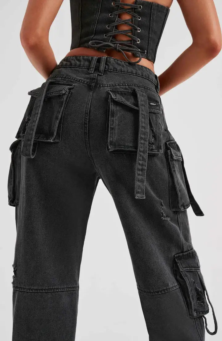 Women's Cargo Denim Jeans