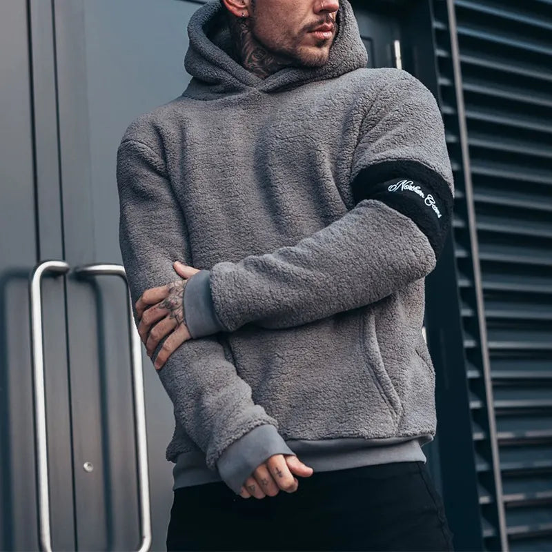 Men's Plush Hooded Sweater