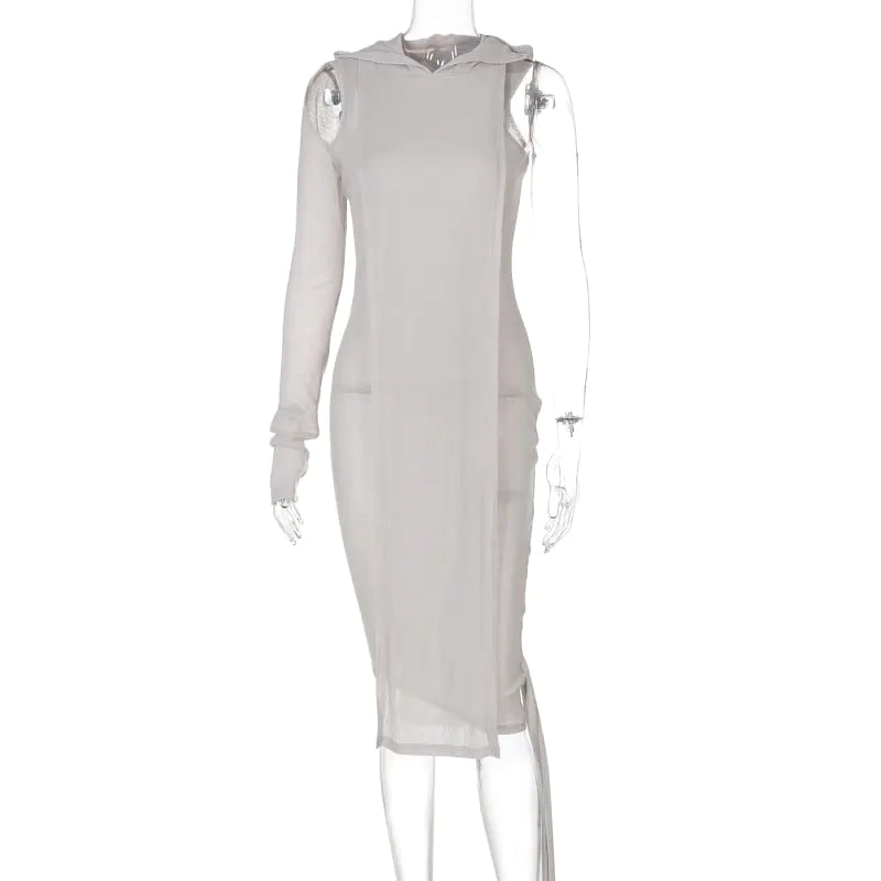 Futuré Femme Ribbed Hoodie Dress