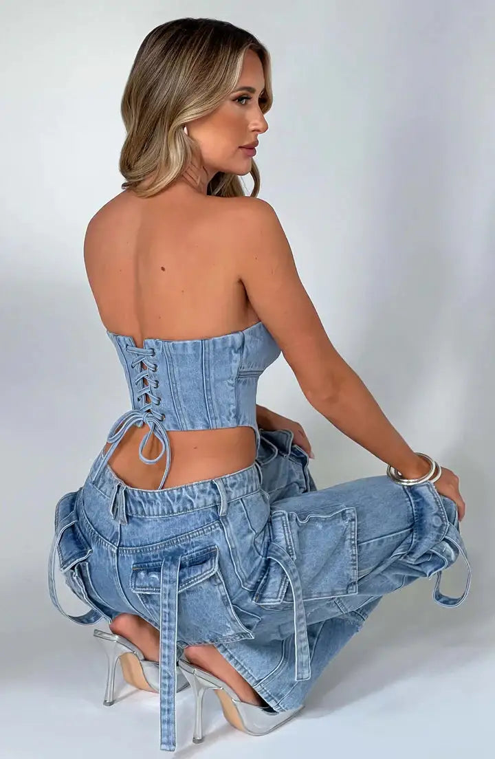 Women's Cargo Denim Jeans