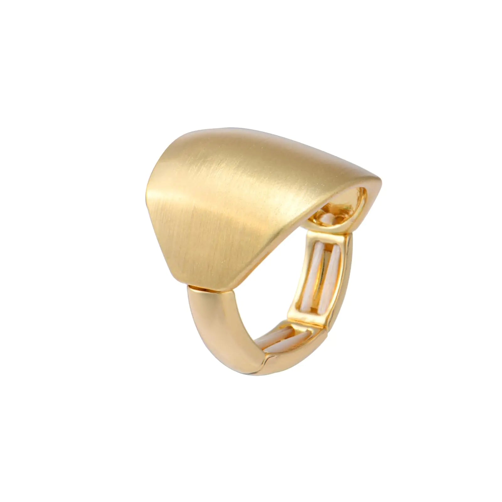 Chunky Matt Brush Metallic Dome Adjustable Stretch Ring