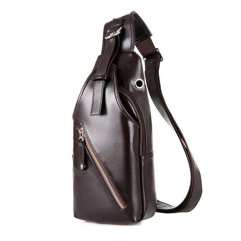 Urban Edge Leather-Like Sling Bag – Crossbody Chest Pack for Men