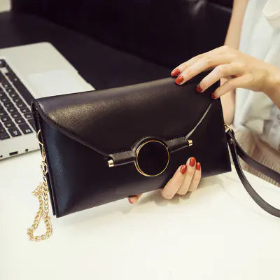 Soft Leather Multi-Pocket Clutch Handbag