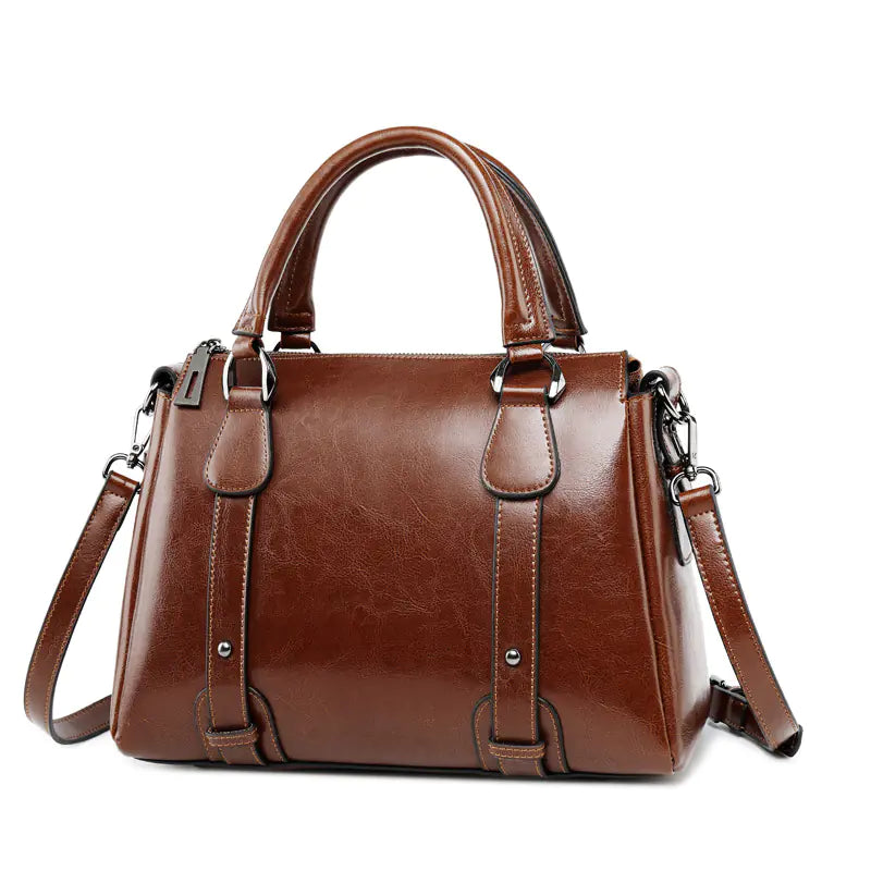 Genuine Leather Structured Handbag – Everyday Power Tote