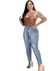 Women's Mid Rise Distressed Trouser