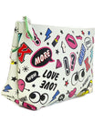 White Graffiti Makeup Bag