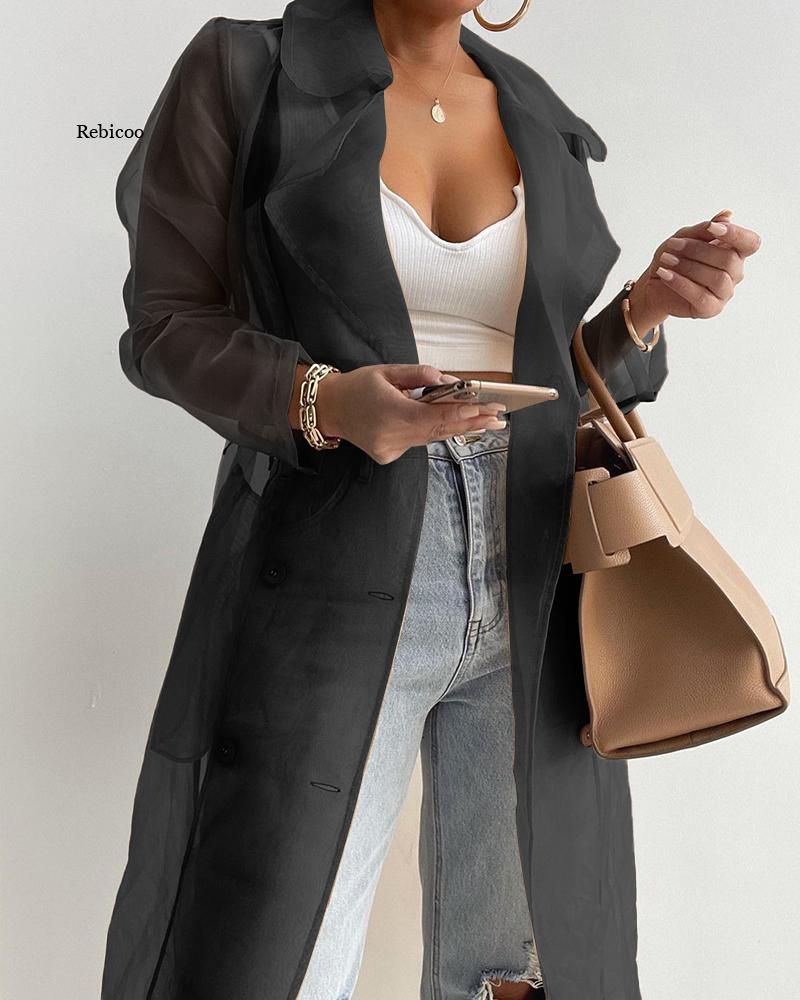 Women's Sheer Trench Coat