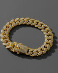 Rhinestone Paved Cuban Link Chain Bracelet