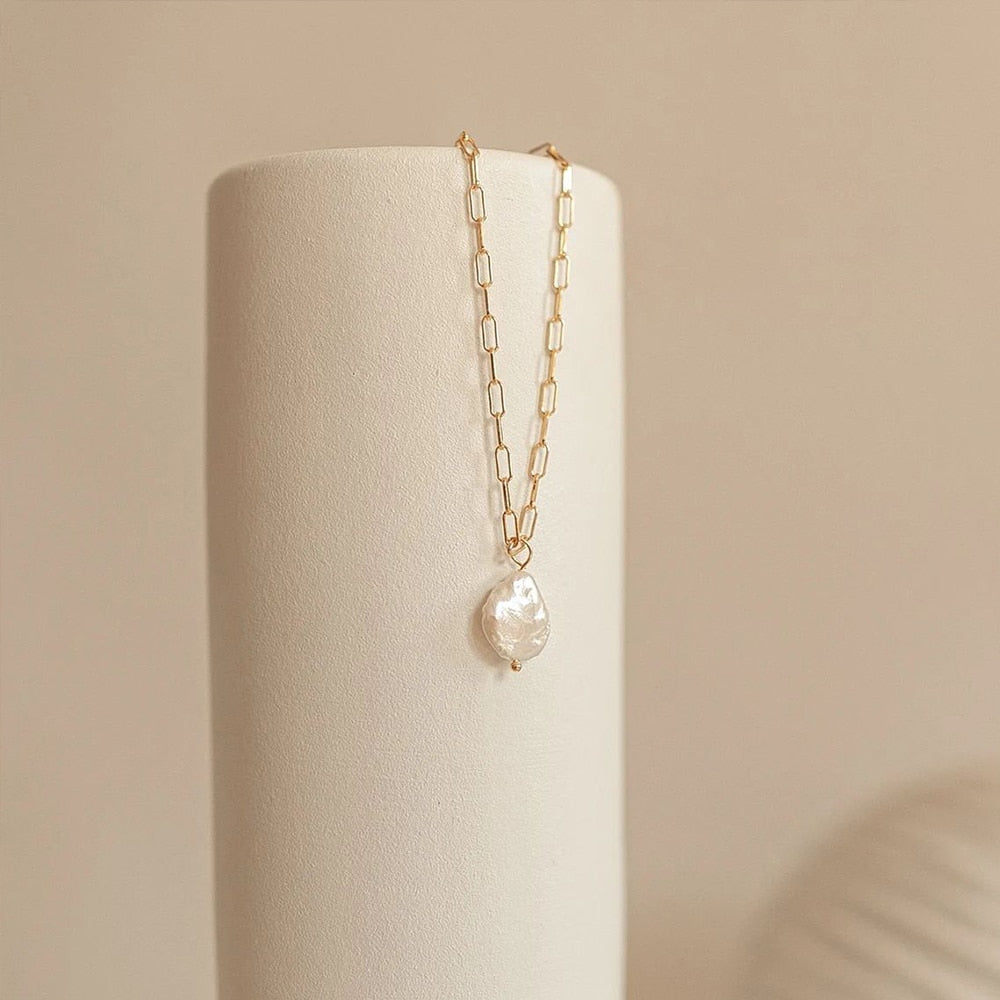 Pearl Chain Link Necklace