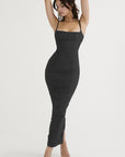 Elegant Corset Ruched Maxi Dress