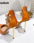Women's Pumps - Featuring An Oversized  Rhinestone Chain
