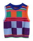 Knitted Multi Color Crop Tank Top and Shorts